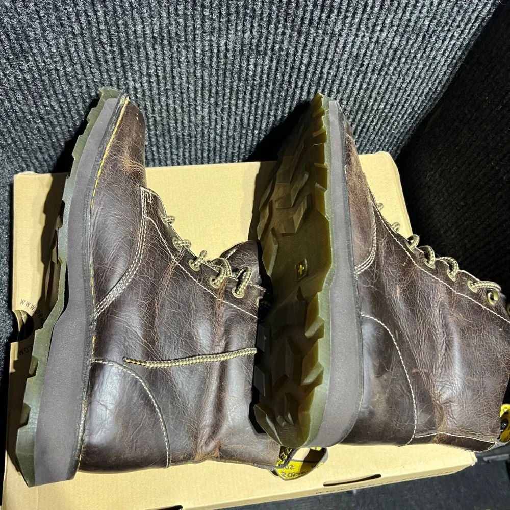 Dr Martens Niel Greenland Boots Mens 12 Brown Distressed Leather Lace Up Grunge